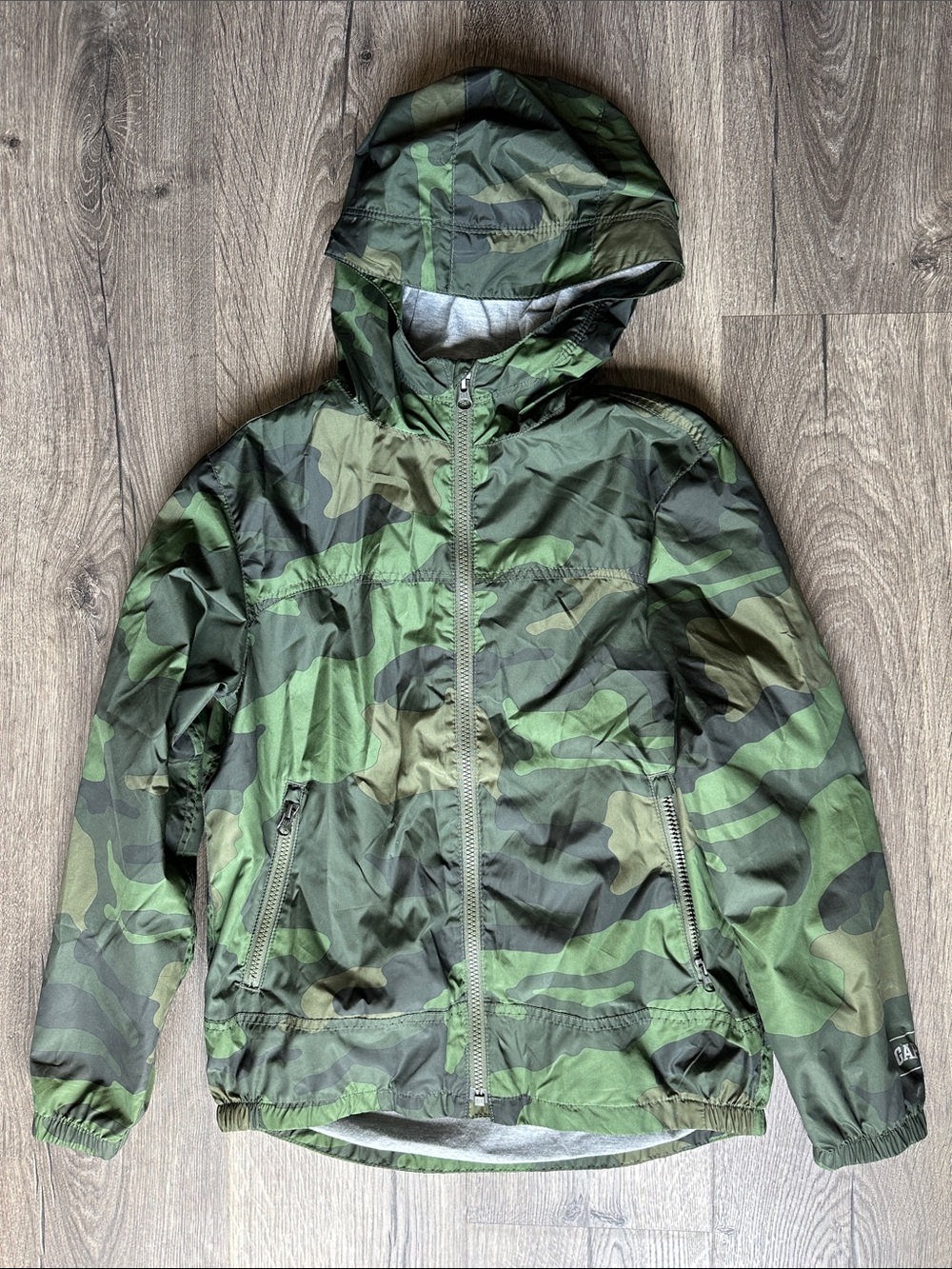 Boys Gap Jersey-lined Camp Print Windbreaker